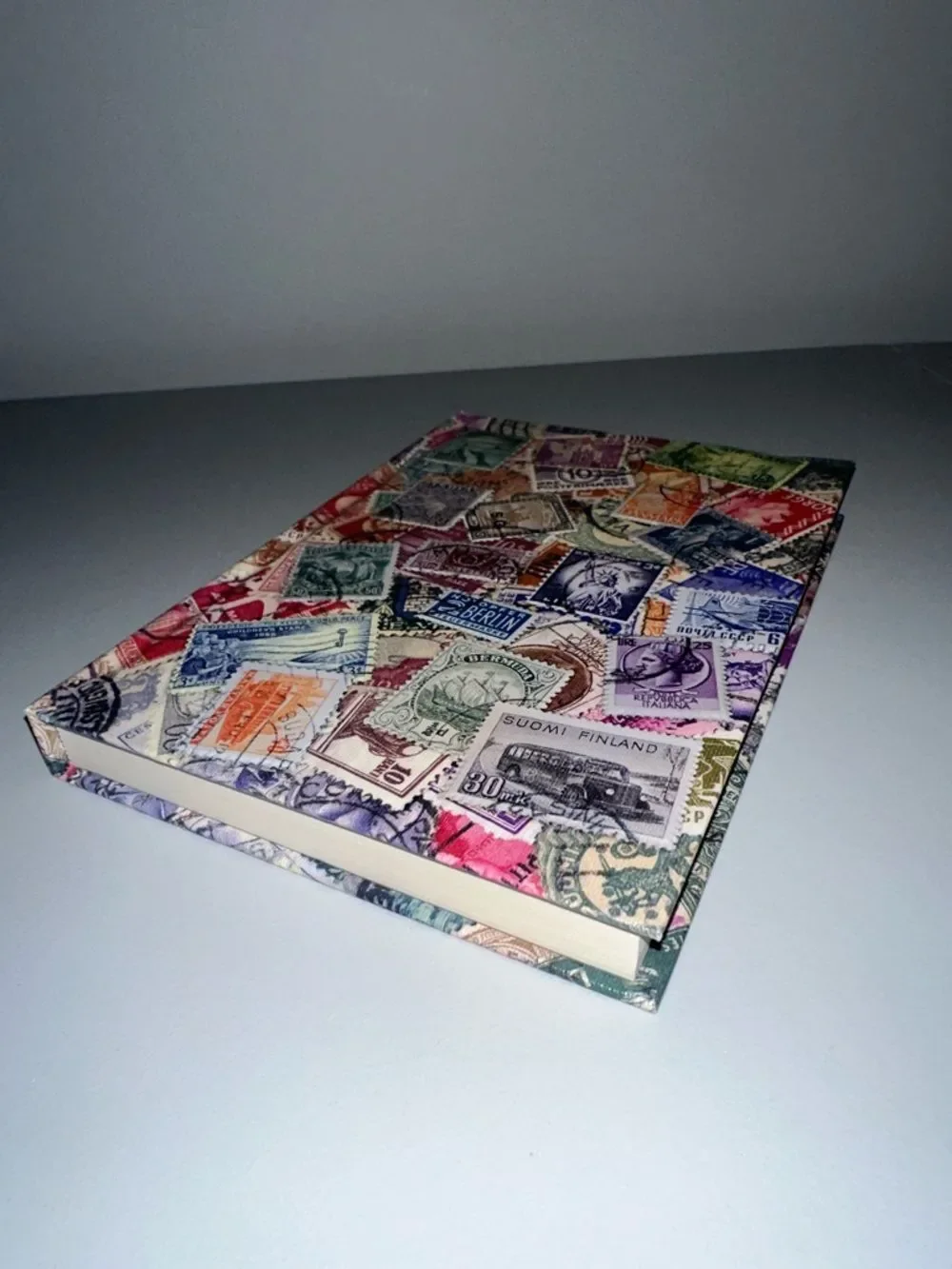 Lake Press Hard Cover Vintage Postage Stamp Print Textured Indented Journal